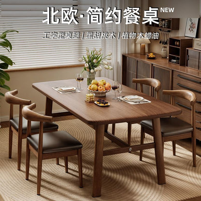 Dining table and chair combination, small apartment, household rectangular table and chairs, commercial breakfast shop dining table and chairs, fast food restaurant, iron horn chair