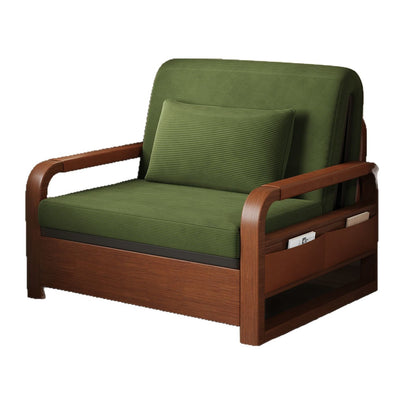 Sofa bed integrated dual-use nap bed vintage Chinese style sofa bed oil-wax leather folding bed multifunctional foldable