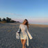 Woolen long-sleeved dress for women by Pear Daisy, perfect for summer vacation, featuring a stylish match design.