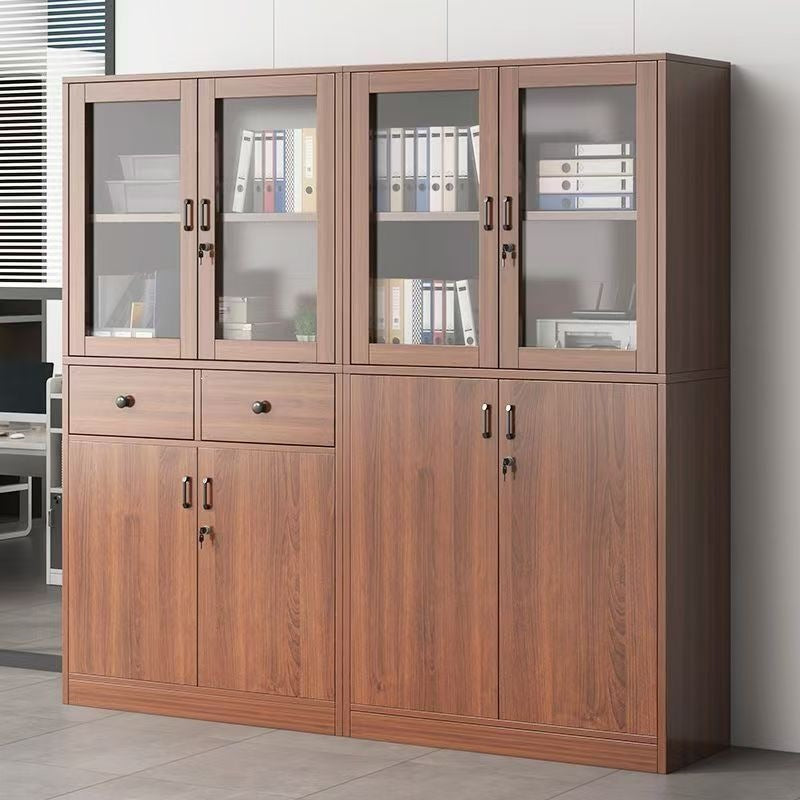 Office filing cabinet, wooden bookshelf with lock, household document cabinet, archive cabinet, layered new bookshelf with cabinet door