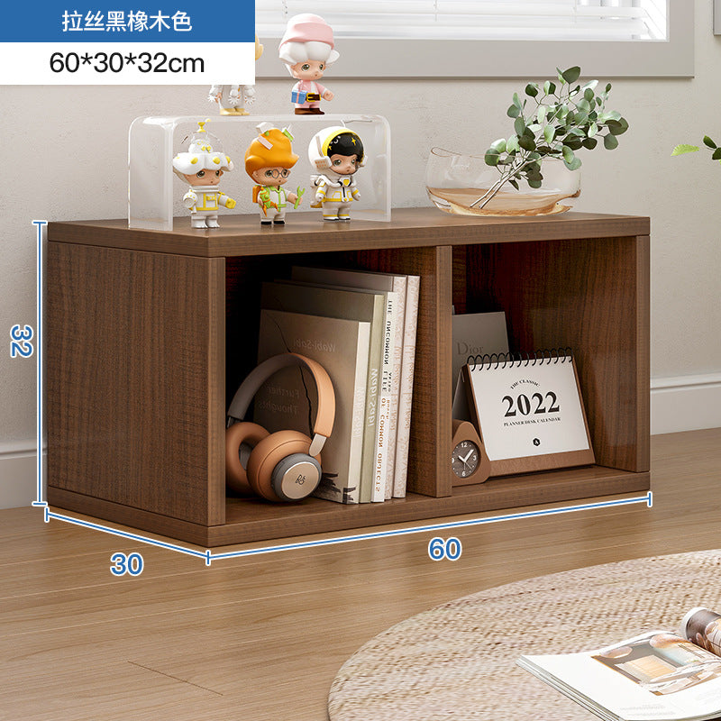 Carefully selected simple bookshelf low cabinet, small apartment living room, large capacity floor-standing INS style long strip storage cabinet against the wall and balcony