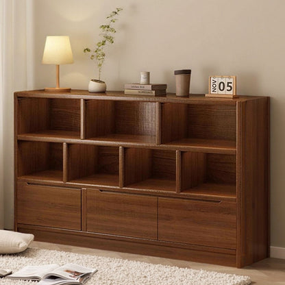 Solid wood bookshelf storage cabinet integrated wall-mounted living room storage cabinet wall-side narrow cabinet bedroom cubicle cabinet storage cabinet
