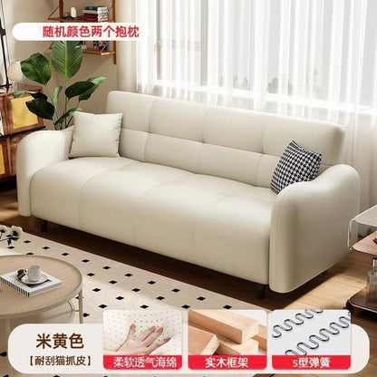Sofa small apartment new cat-scratch leather sofa bed, office sofa bed, modern minimalist, living room foldable for dual use