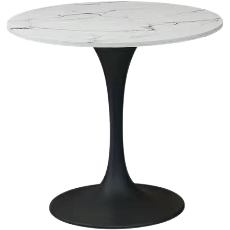 A light luxury sintered stone small round table for reception and negotiation tables and chairs, a trendy coffee table, balcony lounge table, and chair combination
