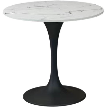 A light luxury sintered stone small round table for reception and negotiation tables and chairs, a trendy coffee table, balcony lounge table, and chair combination