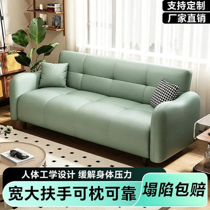 Sofa small apartment new cat-scratch leather sofa bed, office sofa bed, modern minimalist, living room foldable for dual use