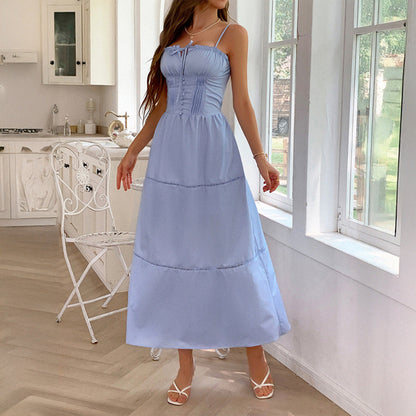 Pear Daisy casual vacation sling maxi dress for women, perfect for spring and summer, featuring a comfortable, stylish design.
