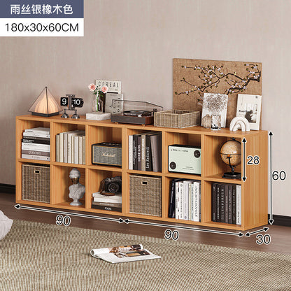 Carefully selected simple bookshelf low cabinet, small apartment living room, large capacity floor-standing INS style long strip storage cabinet against the wall and balcony