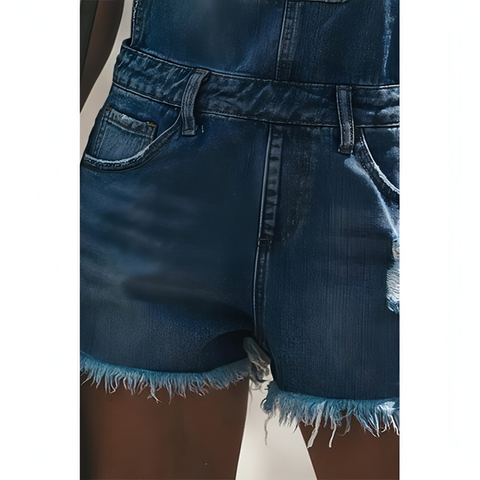 Carmine Juneberry DenimDare™ casual suspender jeans with distressed detailing and classic five-pocket design.