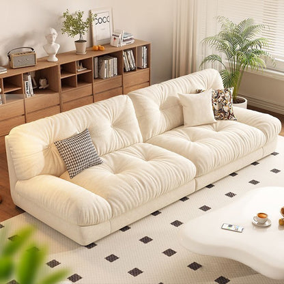 Cloud sofa, modern and simple living room, small household apartment, double leisure, light luxury, Internet celebrity cream style fabric sofa