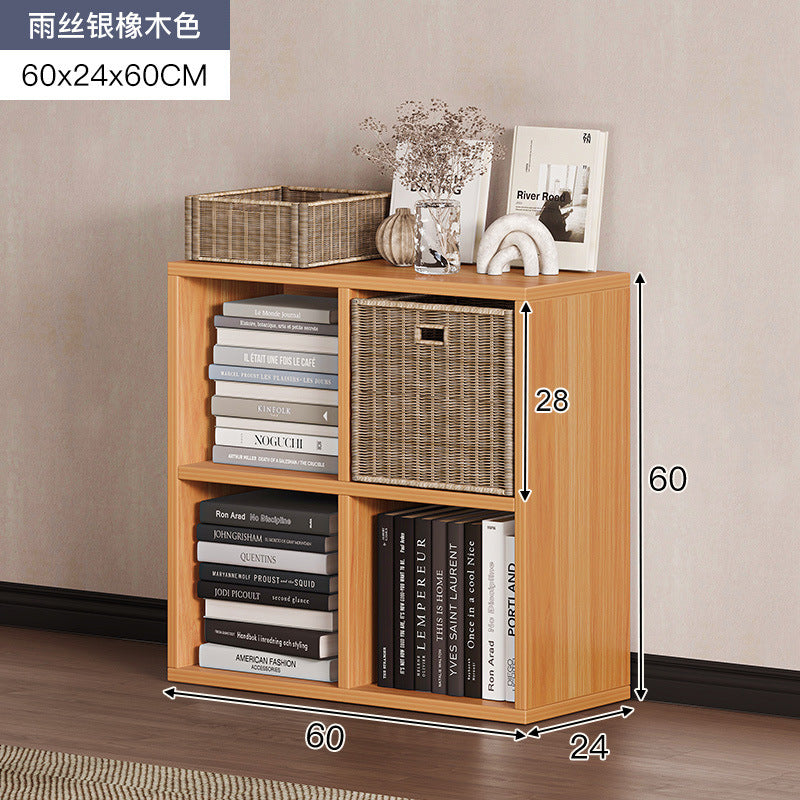 Carefully selected simple bookshelf low cabinet, small apartment living room, large capacity floor-standing INS style long strip storage cabinet against the wall and balcony