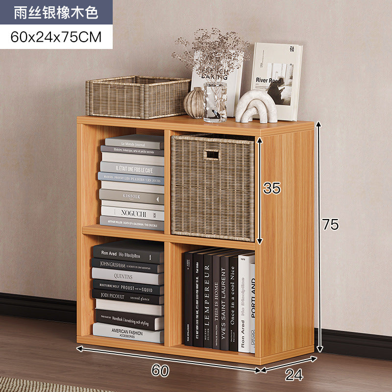 Carefully selected simple bookshelf low cabinet, small apartment living room, large capacity floor-standing INS style long strip storage cabinet against the wall and balcony