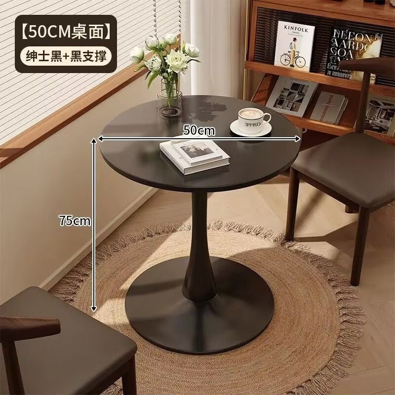 Vintage-style small round table, Nordic living room, small coffee table, small apartment balcony, European-style tulip round negotiation table