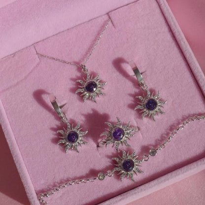 European and American retro sunflower jewelry set with necklace and accessories by Rose Sand Brier