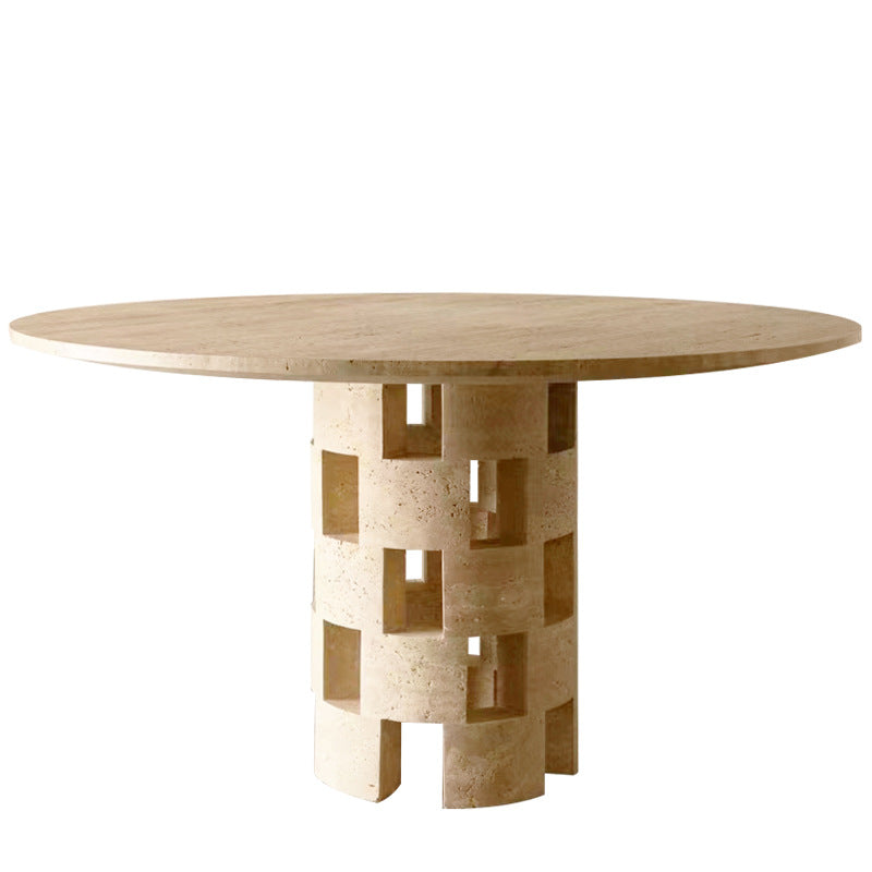 Yunfu Natural Stone Travertine Marble Dining Table Countertop Designer Style for Living Room and Dining Table