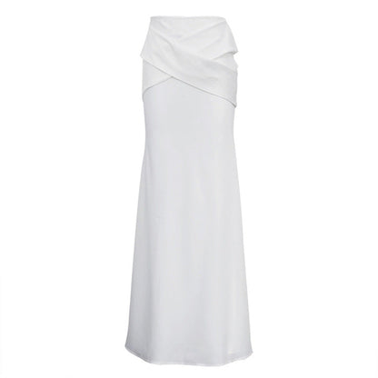 Spring cross design niche satin skirt for women by Pear Daisy, featuring a stylish hip-skirt with matching details.