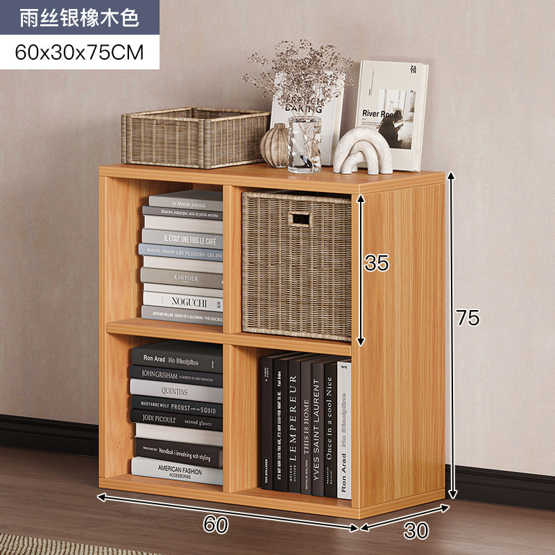 Carefully selected simple bookshelf low cabinet, small apartment living room, large capacity floor-standing INS style long strip storage cabinet against the wall and balcony