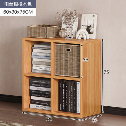 Carefully selected simple bookshelf low cabinet, small apartment living room, large capacity floor-standing INS style long strip storage cabinet against the wall and balcony