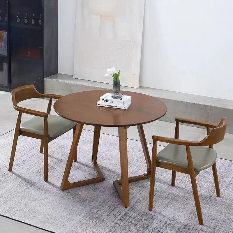 Nordic light luxury solid wood dining table, home leisure balcony small table, Hiroshima chair combination, café reception and negotiation table