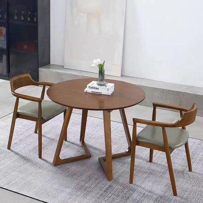 Nordic light luxury solid wood dining table, home leisure balcony small table, Hiroshima chair combination, café reception and negotiation table