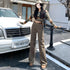 Carmine Juneberry DenimDare™ Brown high waist retro jeans with classic fit and vintage style, displayed on a model.