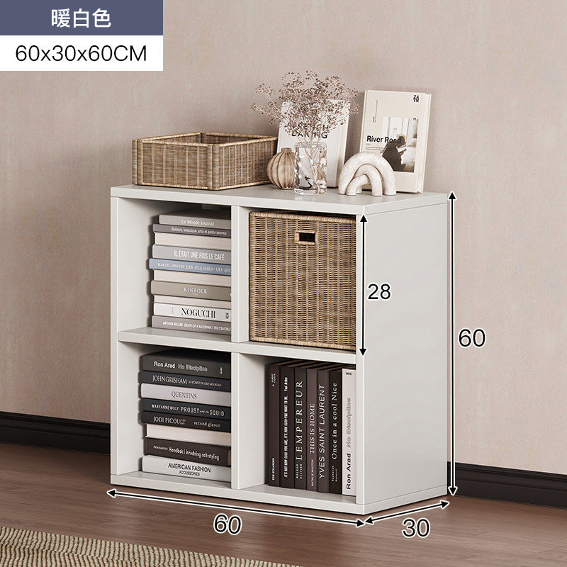 Carefully selected simple bookshelf low cabinet, small apartment living room, large capacity floor-standing INS style long strip storage cabinet against the wall and balcony