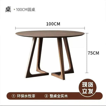 Nordic light luxury solid wood dining table, home leisure balcony small table, Hiroshima chair combination, café reception and negotiation table