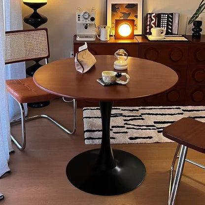 Vintage-style small round table, Nordic living room, small coffee table, small apartment balcony, European-style tulip round negotiation table