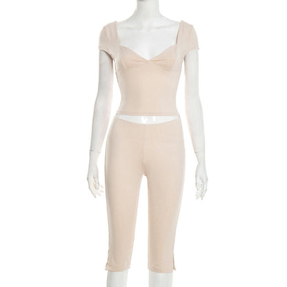 Women’s lightweight spring summer sexy tight backless short top by Pear Daisy, featuring a low collar and stylish design.