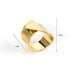 Simple large stainless steel ring for women, European and American fashion style by Pink Lucky, shown on a female hand.