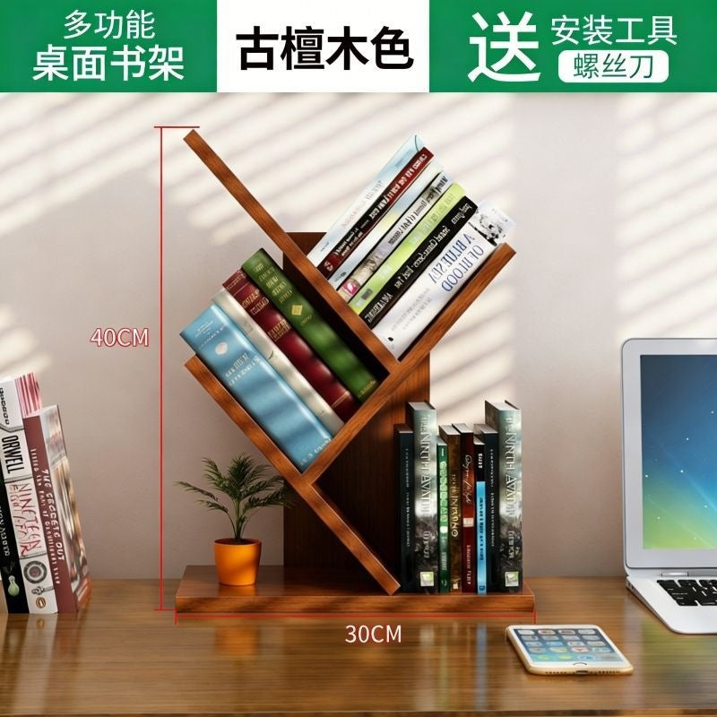 Storage rack, simple bookshelf, floor-standing living room tree-shaped small bookshelf, home multi-layer narrow-gap storage against the wall