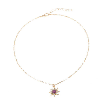 Wholesale European and American retro sunflower jewelry set with necklace and accessories by Rose Sand Brier