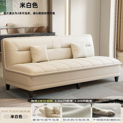 Internet-famous sofa bed, modern three-fold folding sofa bed, integrated dual-purpose cat-scratching leather sofa, simple living room sofa bed