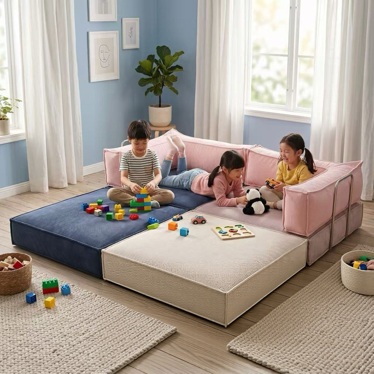 Compressed sofa block modules, floor-standing sofas, multifunctional folding sofa beds for small apartments, freely splicable tatami mats