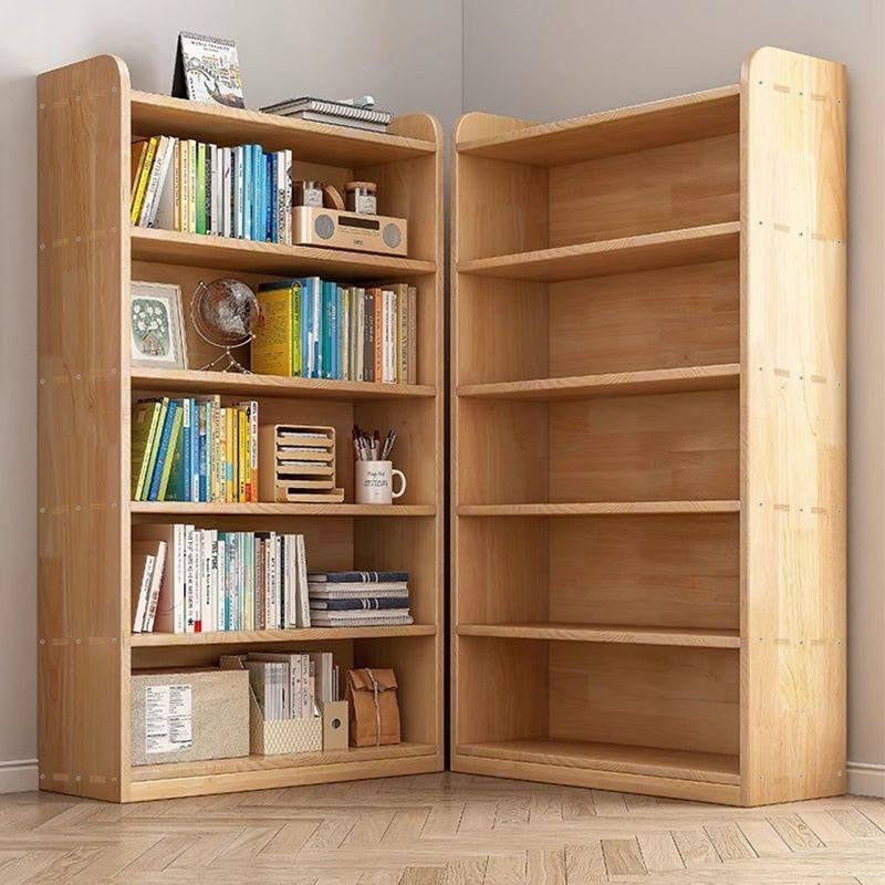 Solid wood bookshelves, integrated against the wall, floor shelves, household children&