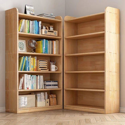 Solid wood bookshelves, integrated against the wall, floor shelves, household children&