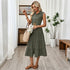 Casual retro sleeveless collared dress with belt, by Pear Daisy, featuring a stylish design suitable for home and garden wear.
