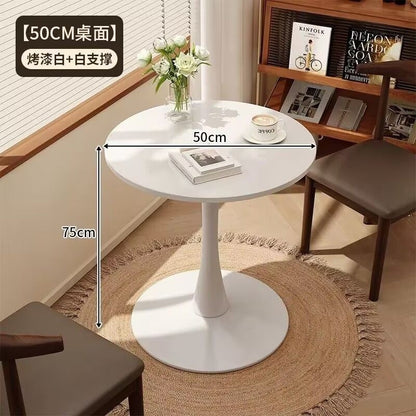 Vintage-style small round table, Nordic living room, small coffee table, small apartment balcony, European-style tulip round negotiation table