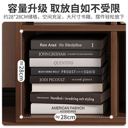 Carefully selected simple bookshelf low cabinet, small apartment living room, large capacity floor-standing INS style long strip storage cabinet against the wall and balcony