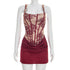 Women’s spring summer lace printed line stitching top with square collar, by Pear Daisy, perfect for casual home and garden wear.