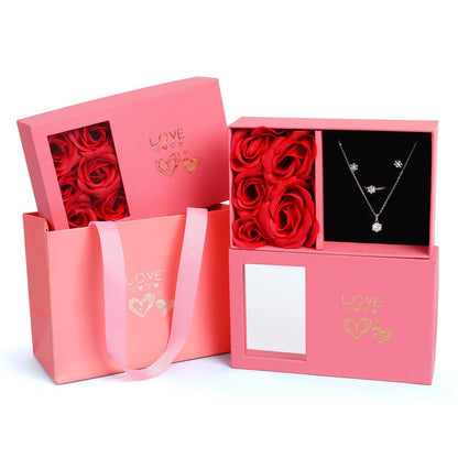 Heaven and Earth Cover Rose Jewelry Box by Rose Sand Brier, decorative ring box with six flower designs and elegant cover.