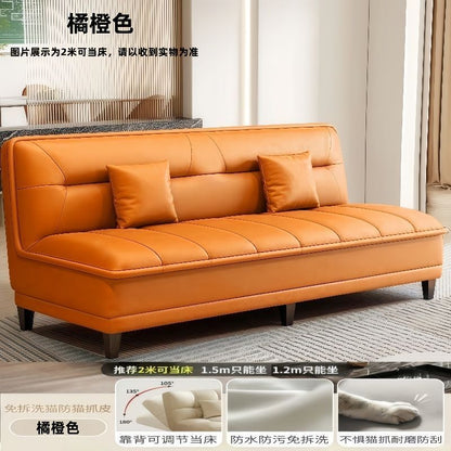 Internet-famous sofa bed, modern three-fold folding sofa bed, integrated dual-purpose cat-scratching leather sofa, simple living room sofa bed