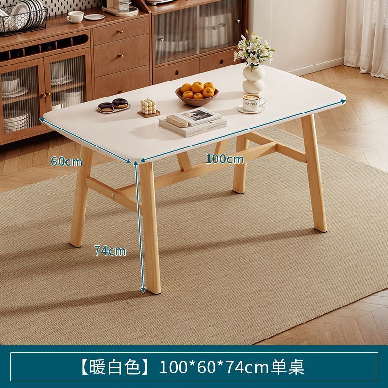 Dining table and chair combination, small apartment, household rectangular table and chairs, commercial breakfast shop dining table and chairs, fast food restaurant, iron horn chair