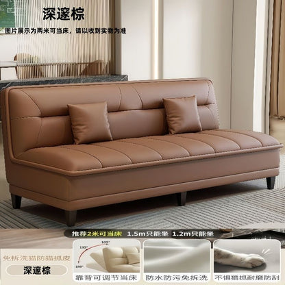 Internet-famous sofa bed, modern three-fold folding sofa bed, integrated dual-purpose cat-scratching leather sofa, simple living room sofa bed