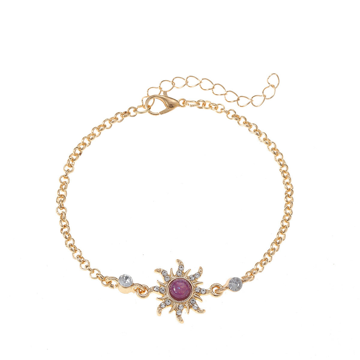 European and American retro sunflower jewelry set by Rose Sand Brier featuring a necklace and matching accessories.