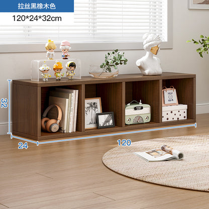Carefully selected simple bookshelf low cabinet, small apartment living room, large capacity floor-standing INS style long strip storage cabinet against the wall and balcony