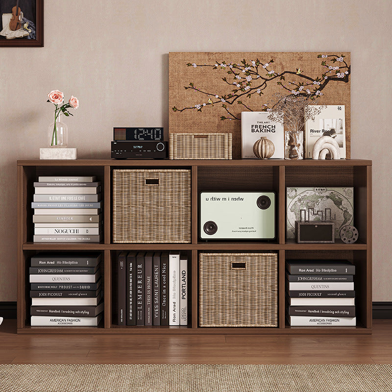 Carefully selected simple bookshelf low cabinet, small apartment living room, large capacity floor-standing INS style long strip storage cabinet against the wall and balcony