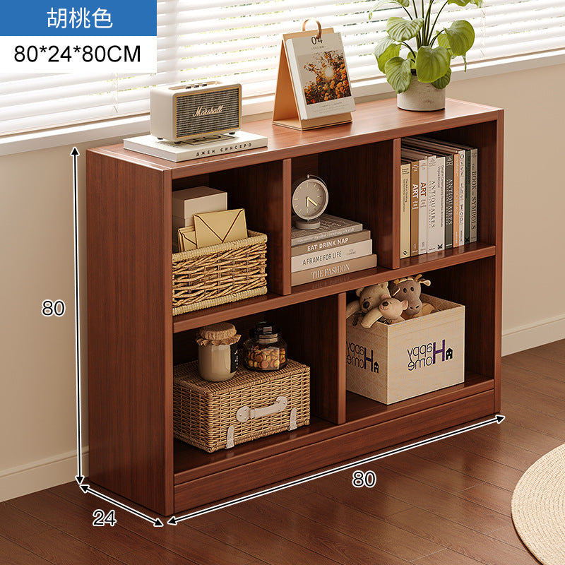 Carefully selected simple bookshelf low cabinet, small apartment living room, large capacity floor-standing INS style long strip storage cabinet against the wall and balcony