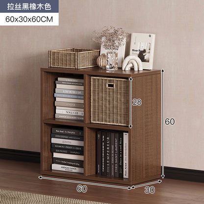 Carefully selected simple bookshelf low cabinet, small apartment living room, large capacity floor-standing INS style long strip storage cabinet against the wall and balcony