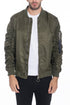 Lime Milo Flight Lined Bomber activewear jacket in black with orange lining, featuring a modern bomber style and sporty design.